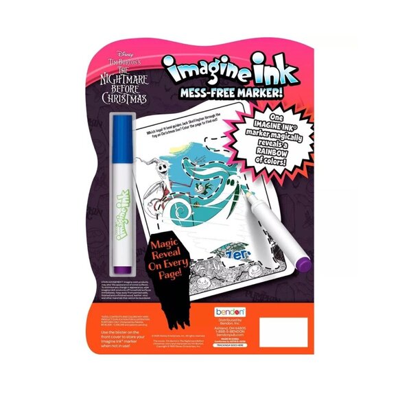 Disney's Nightmare Before Christmas Shaped Imagine Ink Book Color No Mess - Picture 3 of 9